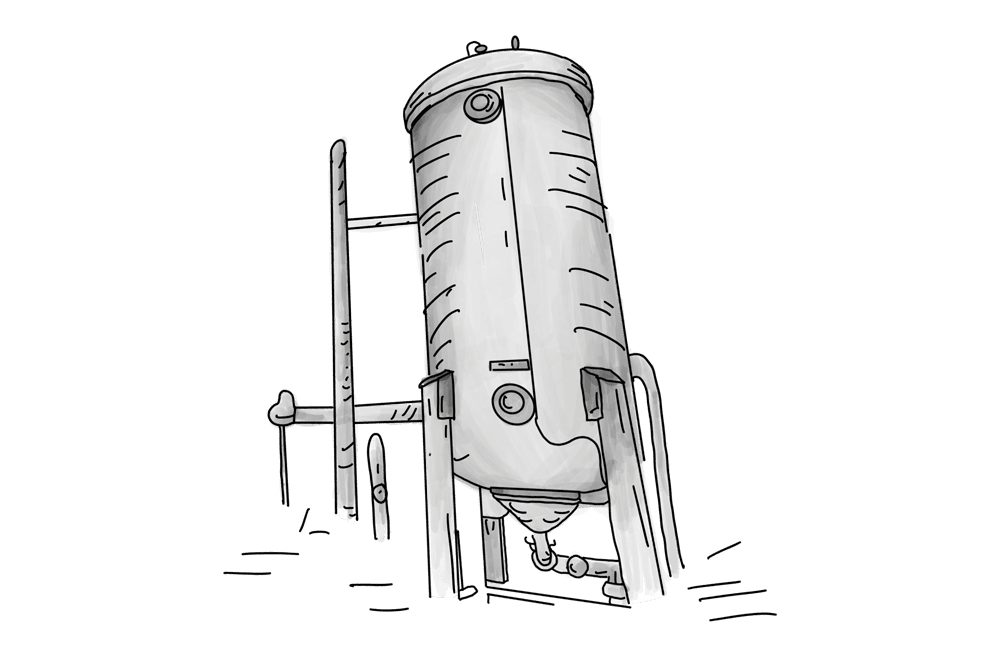 Modern beer filtration equipment at Weihenstephan