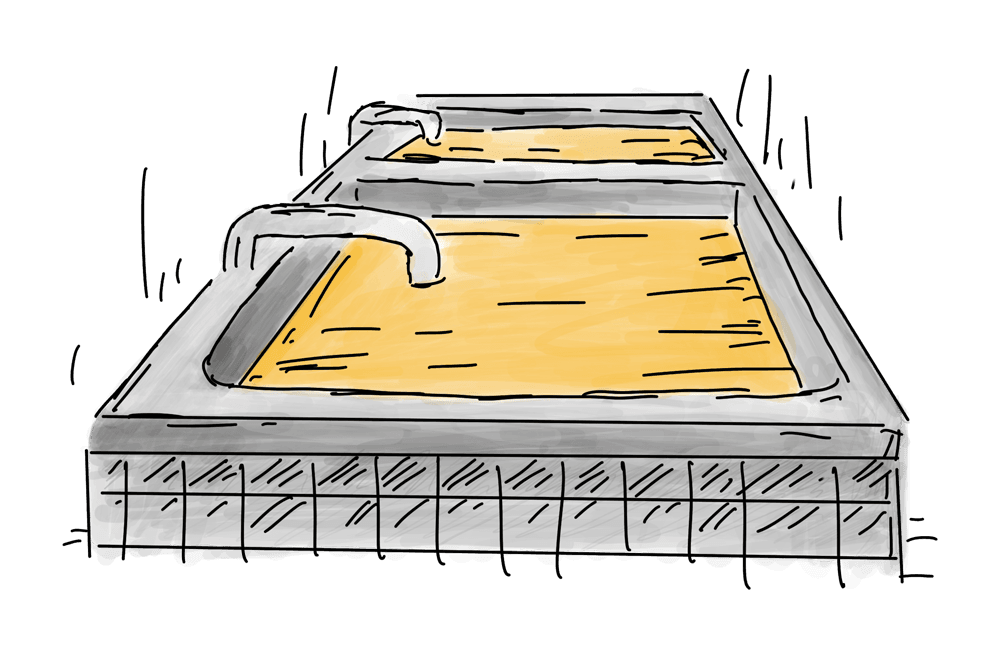 Industrial brewery vessels used for wort and fermentation